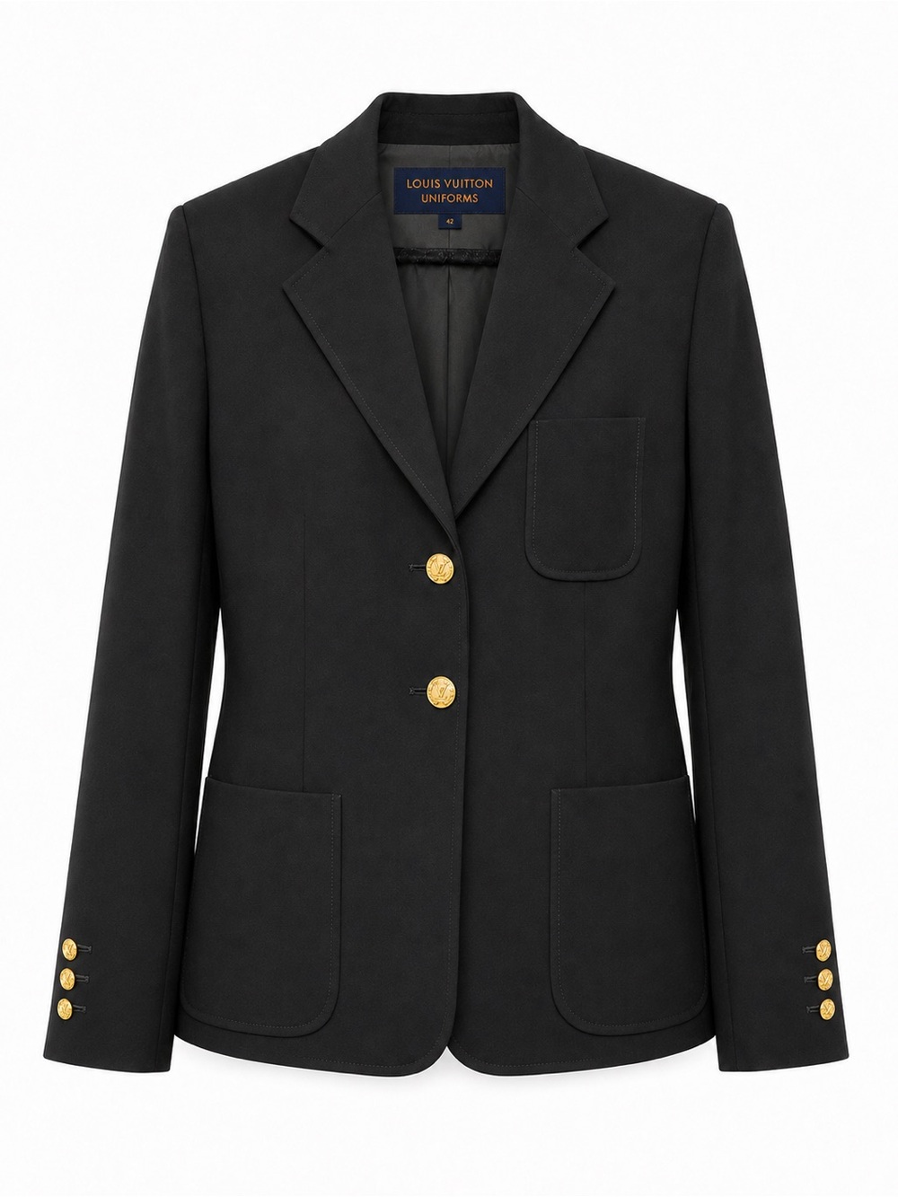 Louis Vuitton Black Tailored Blazer Jacket Size 42 classy!  Beautiful!